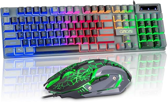 CHONCHOW Gaming Keyboard and Mouse Combo,1912 Black & Grey