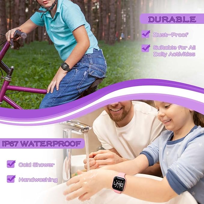 LED Kids Multifunction Steps Counting Watch, Digital Watch, Non-Bluetooth Pedometer Watch, Stopwatch, Alarm Clock, Calories for Women Children Girls Boys