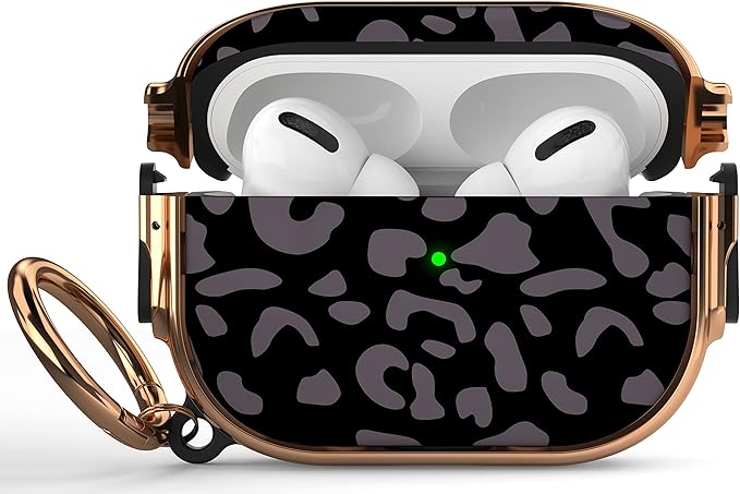 Maxjoy for AirPods Pro 2nd/1st Generation Case with Lock, Cute AirPods Pro 2 Case Lock Protective AirPod Pro Cover for Women Men with Keychain for Airpod Pro (2023/2022/2019), Grey Leopard
