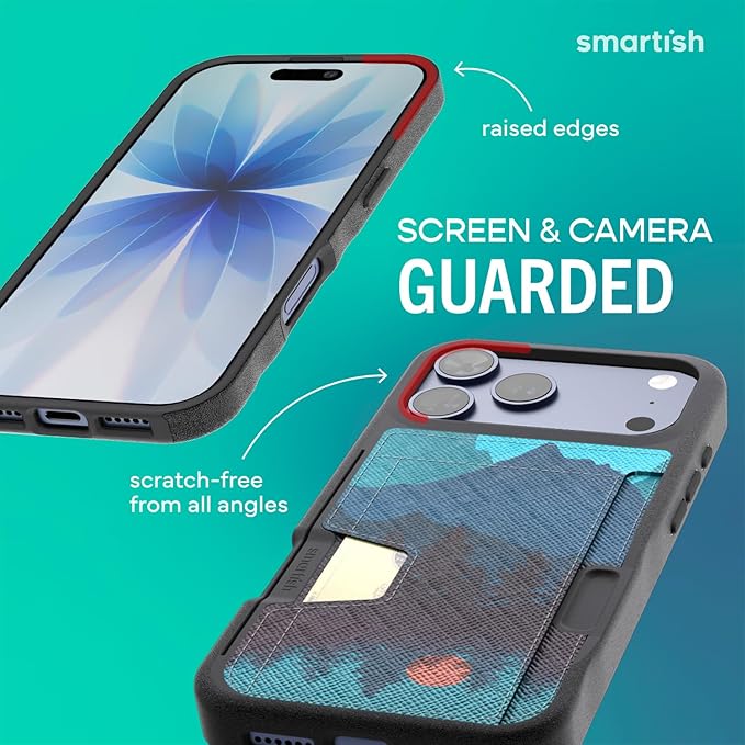 Smartish® iPhone 17 Pro Max Wallet Case - Wallet Slayer Vol. 2 [Slim + Protective] Credit Card Holder w/Kickstand - Drop Tested Hidden Card Slot Cover for Apple iPhone 17 Pro Max - Moving Mountains