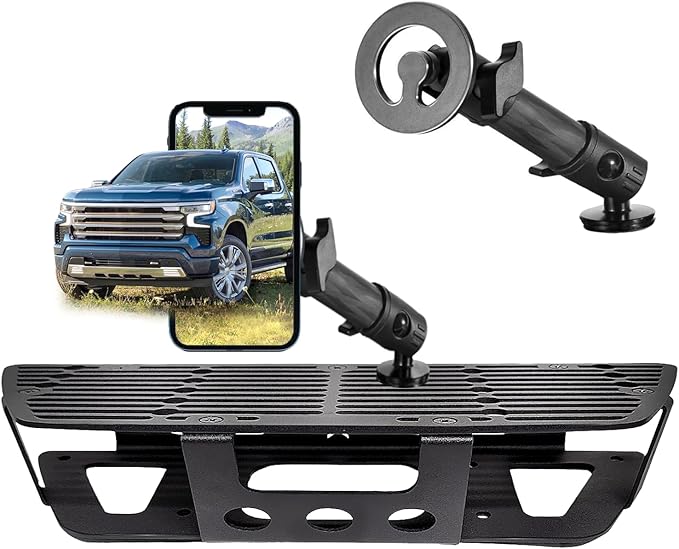 2024 Silverado 1500 Magnetic Phone Mount Compatible with 2019-2024 Chevy Silverado & 2019-2021 GMC Sierra Accessories Metal Cell Phone Holder Dash Platform Mount(No-Drill Installation)