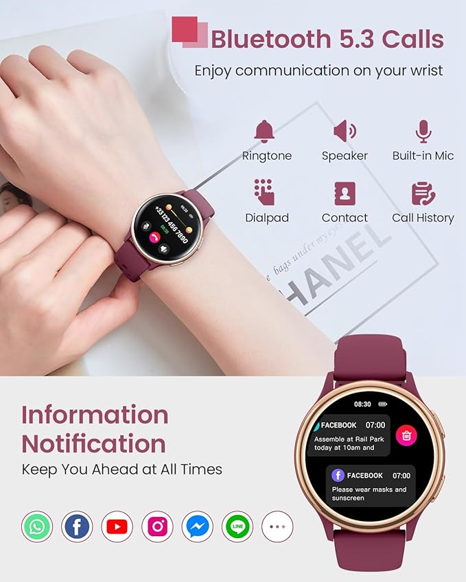 Smart Watches for Women & Men (Answer/Make Calls), Activity Smart Watch with 24/7 Heart Rate, Sleep Monitor, 400+ Watch Face, 70+ Sport Modes, Waterproof Fitness Tracker Smartwatchfor Android & iPhone