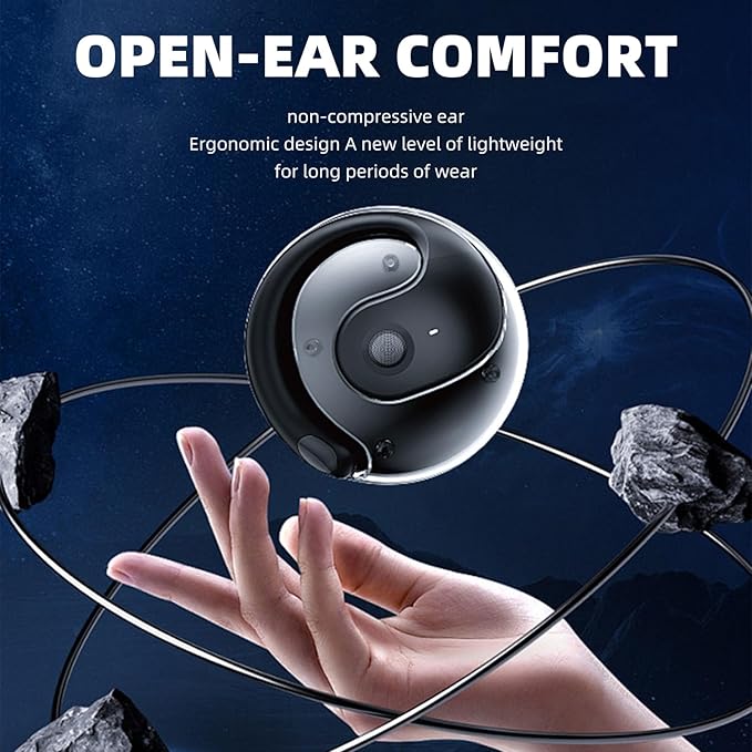 Wireless Earbuds Open Ear Buds Ows Bluetooth Headphones Outside Ear Wireless Hang-ing Headset IPX5 Waterproof Headset with Mic Bone Air Conduction Earbuds for Sports/Workout/Running