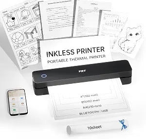 PRT Portable Printers Wireless for Travel, Bluetooth Thermal Printer