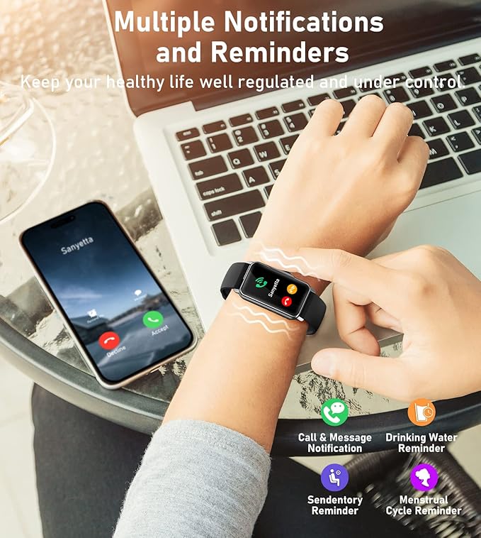 Fitness Tracker Smart Watch with 24/7 Heart Rate Blood Pressure Blood Oxygen Sleep Monitor115 Sports Modes Step Calorie Counter Pedometer IP68 Waterproof for Android and iPhone