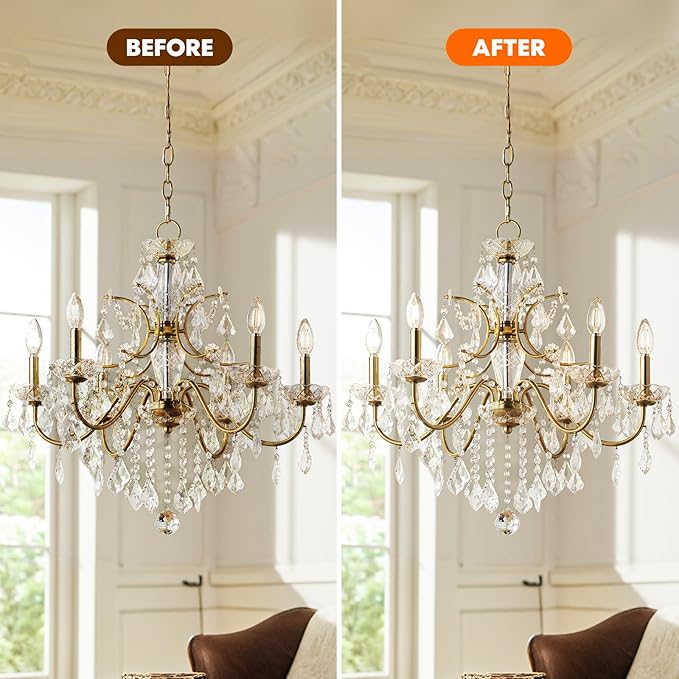 Chandelier Cleaner Drip Dry Spray No Wipe, Spray Away Dust Remover for Crystal Shiny, Glass, Figurines & Fine Collectibles, Shines Bright, Spotless & Streak-Free - 16.92 Fl Oz