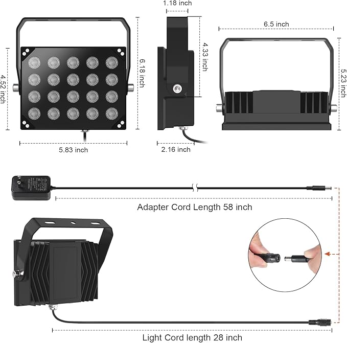 [Upgraded] Univivi IR Illuminators 20 LEDs 850nm Long Range Illuminator 90 Degree Wide Angle Infrared Flood Light IP67 Waterproof for Security Camera IR Light Indoor&Outdoor