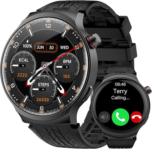 Smart Watches for Men, 1.85” Ultra Large Screen, 120 Days Battery Life, Smart Watch with Al Voice Assistant, Bluetooth Calling, Heart Rate & SpO2 Monitor, Fitness Tracker for Android iOS