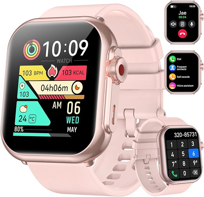 Smart Watch for Men Women, 1.85" HD Fitness Tracker (Answer/Make Call), 1000 mAh Battery, 120+ Sport Modes, IP68 Waterproof, 24/7 Heart Rate/Sleep Monitor, for Android/iPhone