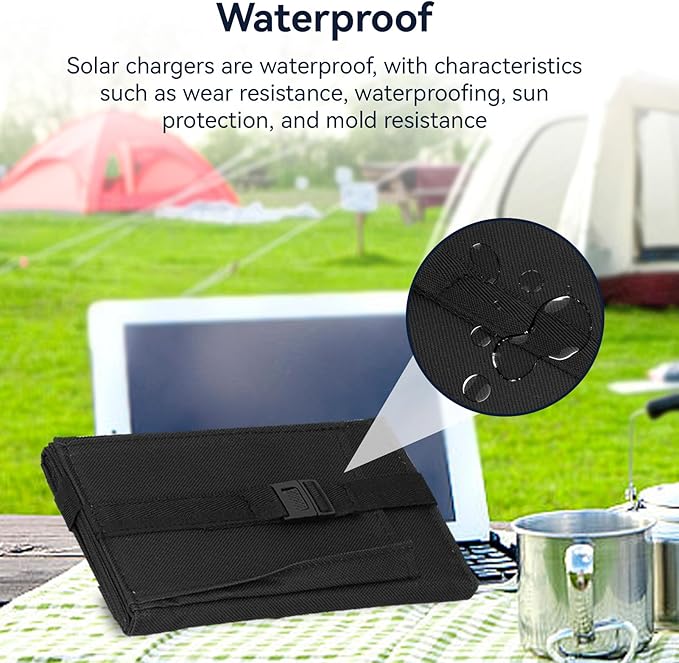 20W USB Foldable Solar Panel, Portable Solar Charger 20W Foldable Solar Panel with 5V USB for Smartphone, Tablet, Laptop, Camera Waterproof Solar Cells Charger for Outdoor Use
