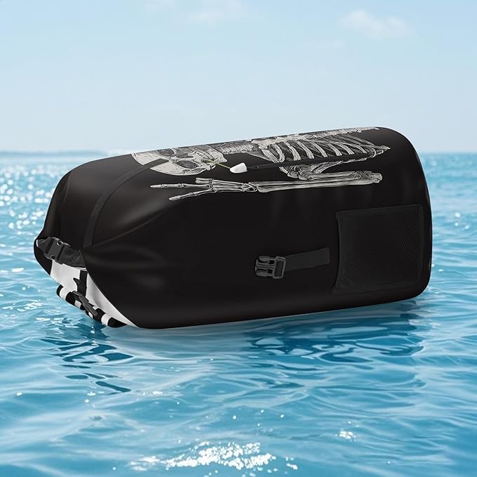 Waterproof Dry Bag Heavy Duty Marine Dry Bags for Kayaking Hiking Skull Sunflower Black Backpack Roll-Top Closure Bag - Backpack Waterproof Phone Case 35L/55L/85L