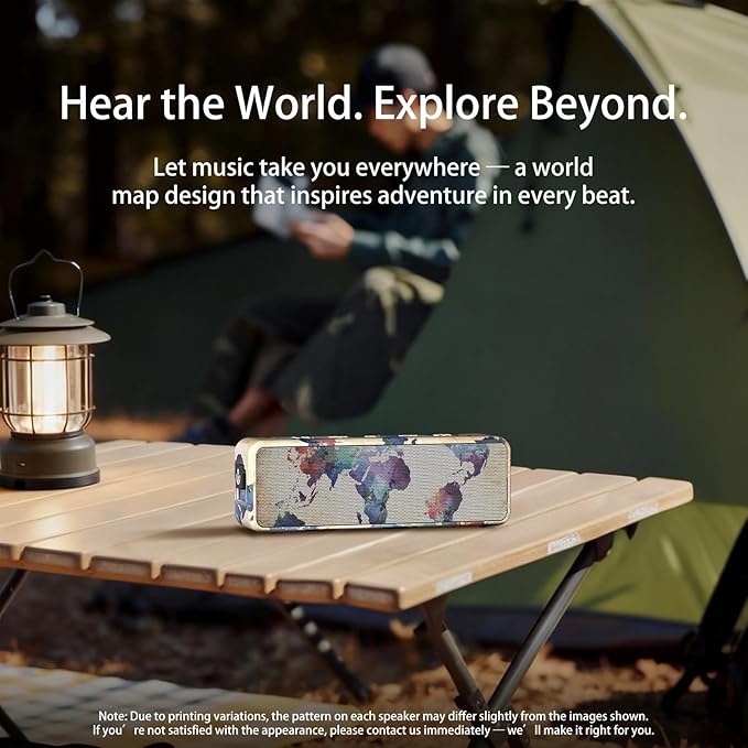 xdobo BMTL World Bluetooth Speaker, Portable Wireless Speaker with 20W Power, IPX6 Waterproof, 13H Playtime, Type-C, Heavy Bass for Outdoor and Home (Graffiti)
