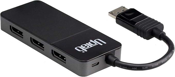 3-Port DisplayPort 1.4 MST Hub, Triple Monitor Splitter 4K HDR Adapter, DP to 3X DisplayPort Multi-Monitor Adapter for Windows PC and Laptops