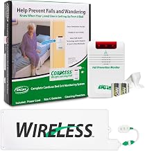Smart Caregiver Wireless Bed Alarm System - Cordless Weight Sensing Bed Alarm Pad (10” x 30”) with Remote Alert Monitor, Free Individual Cleaning Wipes and Liberty 7 Day Pill Box - Image 1