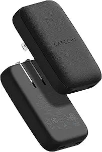 Satechi OntheGo 67W GaN Wall Charger, PD 3.0 + PPS, Dual USB-C Ports, Black