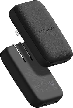 Satechi OntheGo 67W GaN Wall Charger, PD 3.0 + PPS, Dual USB-C Ports, Black