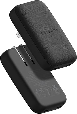 Satechi OntheGo 67W GaN Wall Charger, PD 3.0 + PPS, Dual USB-C Ports, Black