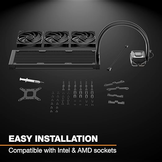 be quiet! Pure Loop 3 360mm All-in-One Water Cooling for Overclocked AMD/Intel Systems, 3X Pure Wings 3 120mm PWM High-Speed Fans, High Static Pressure, Whisper-Quiet PWM Pump