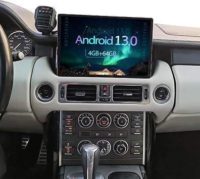 13.3 inch Android 13 Car Stereo for Land Rover for Range Rover Vogue V8 L322 2005-2012, GPS Navigation Android Head Unit Player, Wireless Carplay