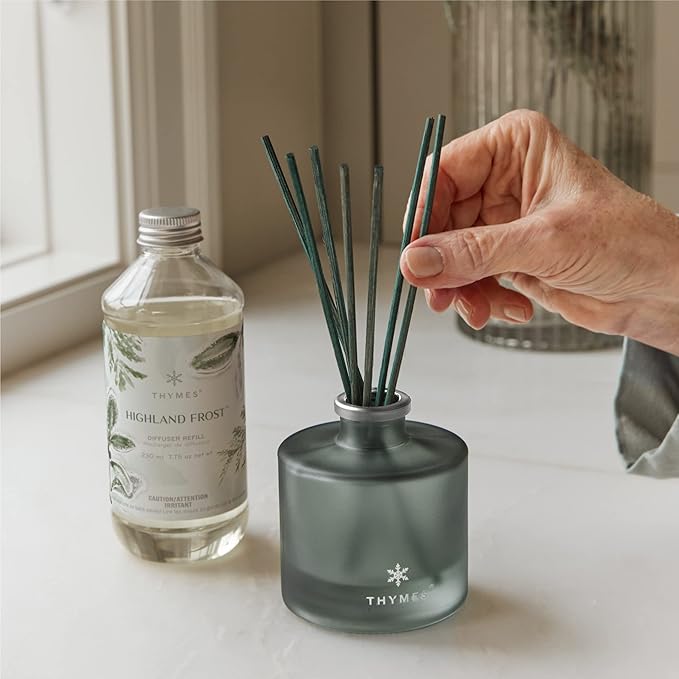 Thymes Reed Diffuser Oil Refill - Room Fragrance Oil - Flameless Home Fragrance - Highland Frost - 7.75 Oz