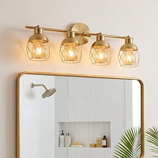Bojim Farmhouse Bathroom Lighting Fixtures Over Mirror, Gold Vanity Lights - Image 1