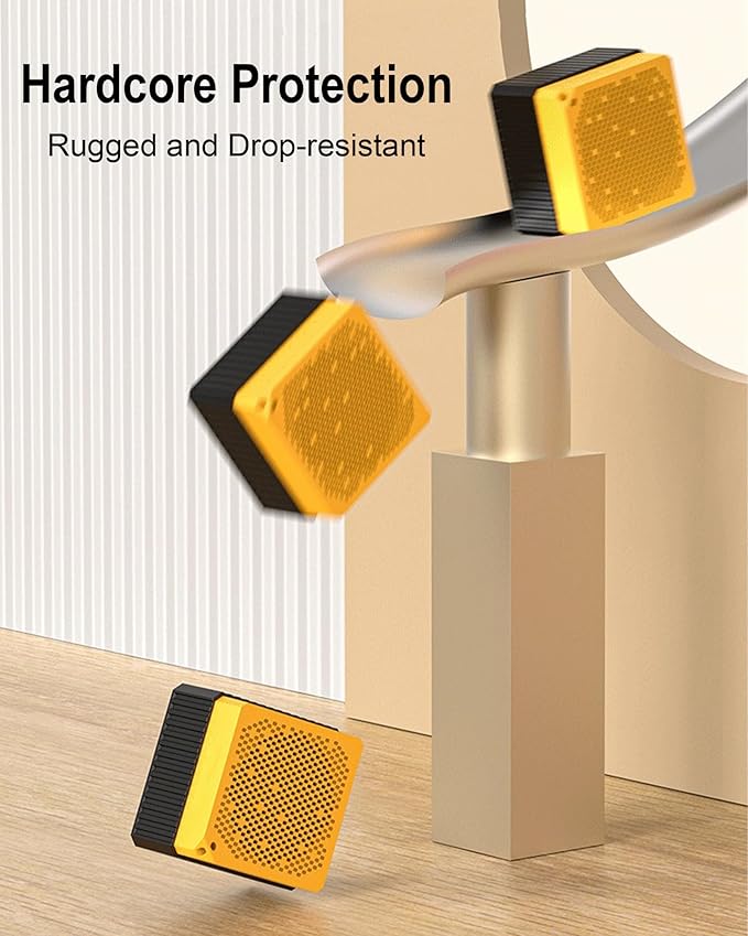 Portable Bluetooth Speakers Wireless, IPX6 Waterproof & Dustproof Small Portable Speaker, High Loud Stereo Sound, Built-in Mic, TWS Pairing, with Storage Box, Easy for Carry/Outdoor/Travel (Yellow)