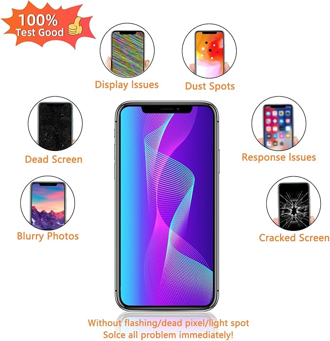 for iPhone XR Screen Replacement 6.1", Bsz4uov 3D Touch LCD Display Digitizer Assembly for A1984, A2105, A2106, A2108, with Waterproof Frame Adhesive Sticker and Full Repair Tools