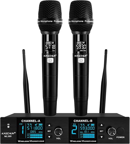 Dual UHF Auto Scan Handheld Wireless Microphone System