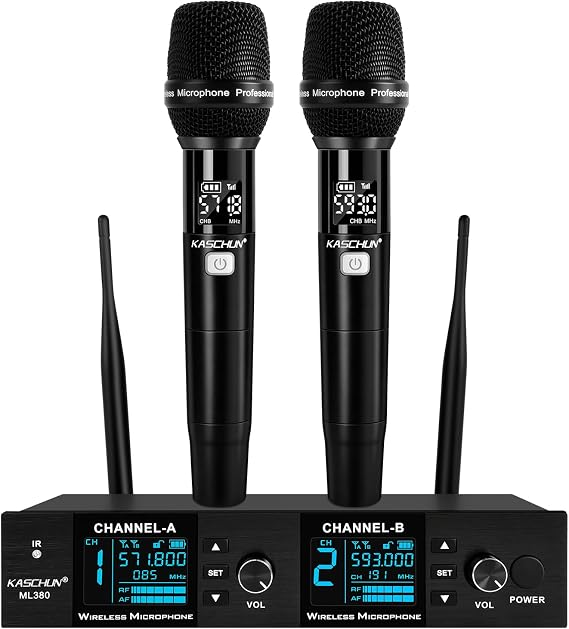 Dual UHF Auto Scan Handheld Wireless Microphone System