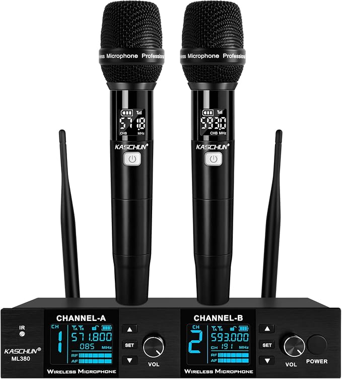 Dual UHF Auto Scan Handheld Wireless Microphone System