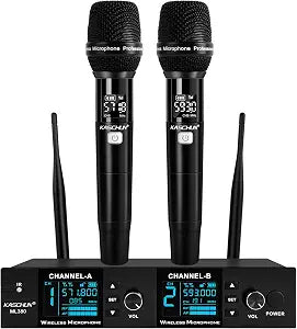 Dual UHF Auto Scan Handheld Wireless Microphone System