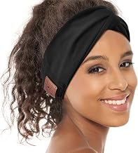 Bluetooth Headband Headphones for Women, Wireless Headband Headphones with HD Speakers, Fashion Black Head Band with Knotted/Twist Design for Yoga, Workout, Running, Sports, Fitness (Black) - Image 1