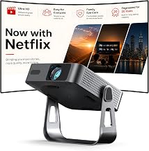 【Netflix Raeady & Native 1080P】Smart Mini Projector with WiFi and Bluetooth, Auto Focu & Keystone Portable Outdoor Projector, VOPLLS 320 ANSI Home Movie Projector for Bedroom Ceiling with 360° Stand - Image 1
