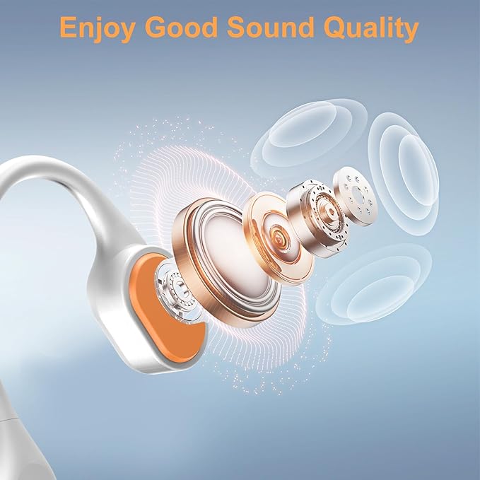 2026 Bone Conduction Bluetooth Headphones-SwimBeats, IP68 Waterproof Swimming Headphones with 32GB MP3 Player, Lightweight Open Ear Design for Swimming/Marathon/Cycling(Orange