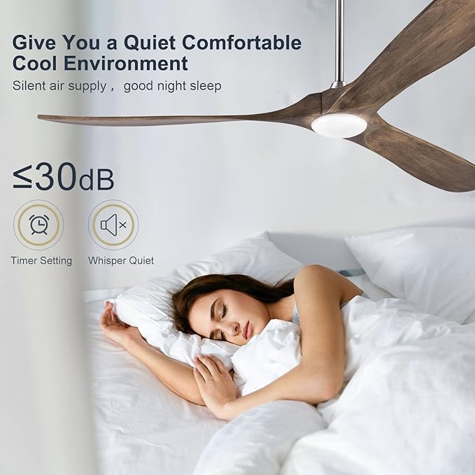 72 Inch Outdoor Ceiling Fan with Remote, Large Ceiling Fans with Lights, Noiseless Reversible DC Motor 6 Speeds Timing Farmhouse Ceiling Fan for Paitios Waterproof Gazebo Office Bedroom