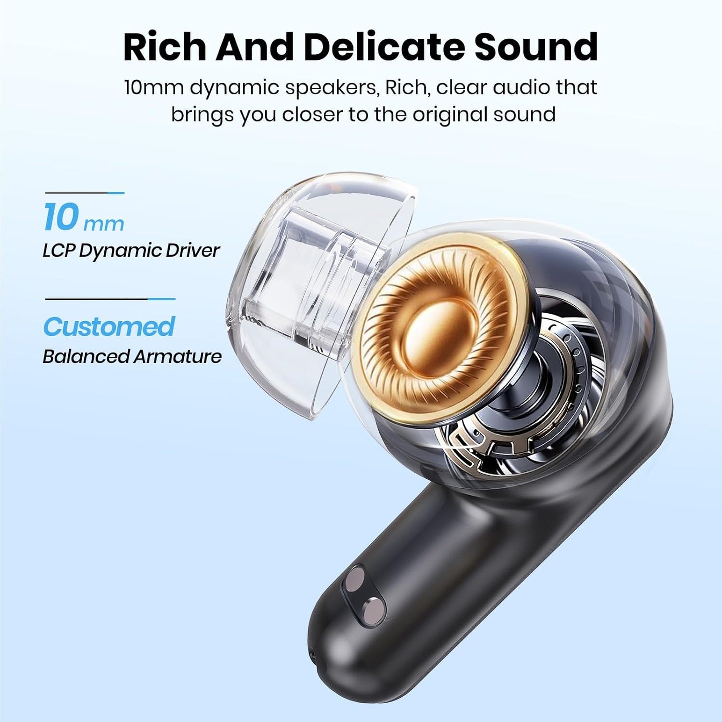 Wireless Earbuds with ANC & Phone Stand Case – Bluetooth 5.4, 70H Playtime, 35dB Noise Cancelling