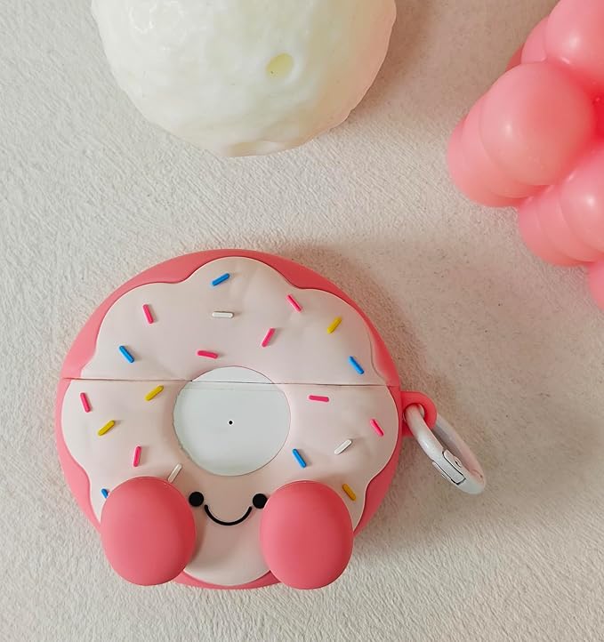 Compatible with Airpods Pro 2nd Generation Case 2022, Cute AirPods Pro 2 Case Cartoon, Kawaii Soft Silicone Protective Cover for Apple New Airpods Pro2 for Men Women (Smile Donut)
