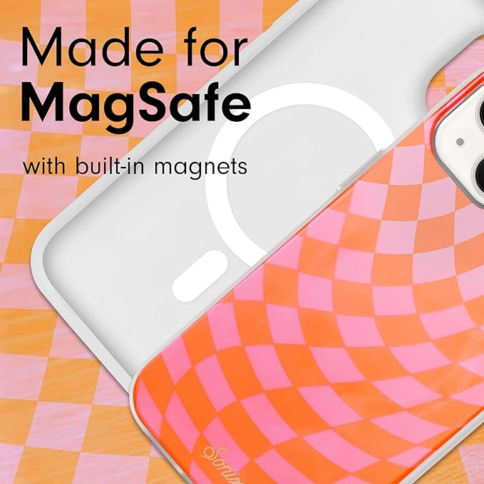 Sonix Case for iPhone 15, 14, 13 | Compatible with MagSafe | 10ft Drop Tested | Checkered | Checkmate Pink