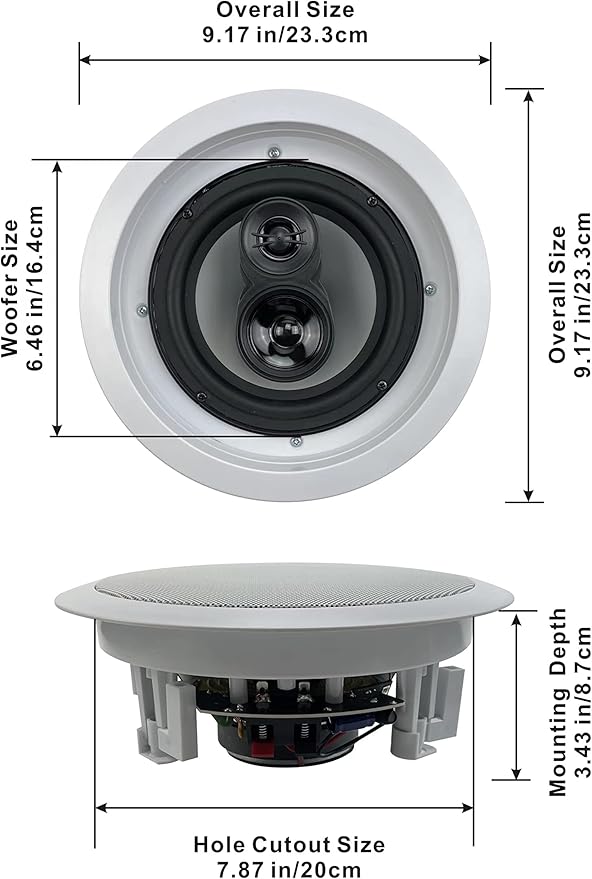 Acoustic Audio CS-IC63 in Ceiling 6.5" Home Theater 5 Speaker Set 3 Way 1500 Watt CS-IC63-5S