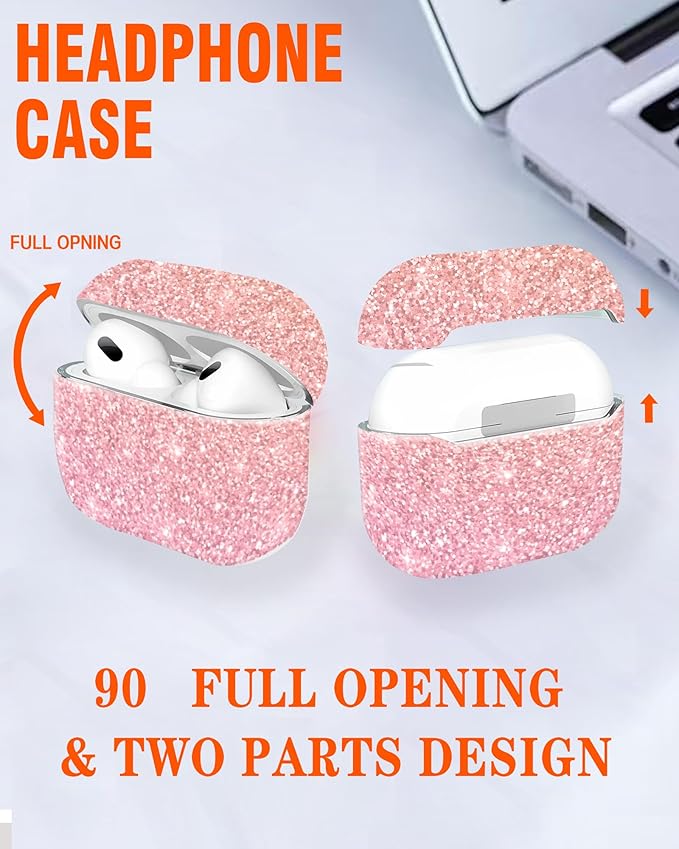 Compatible with Airpod Pro 2nd/1st Generation,360° Full Protection Cover for Girl Women,Cute Accessories Hard Case Portable & Shockproof for Airpod Pro 2nd Charging Case 2023/2022/2019(Pink Scale)
