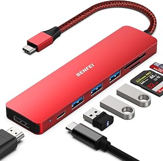BENFEI USB C HUB 7-in-1, USB-C HUB Multiport Adapter with HDMI (4K @ 60Hz Certified)/100W Power Delivery/3*USB 3.0 5Gbps/SD/TF Card Reader (160MB/s) for iPhone 15 Pro/Max MacBook iPad Pro iMac S23 - Image 1