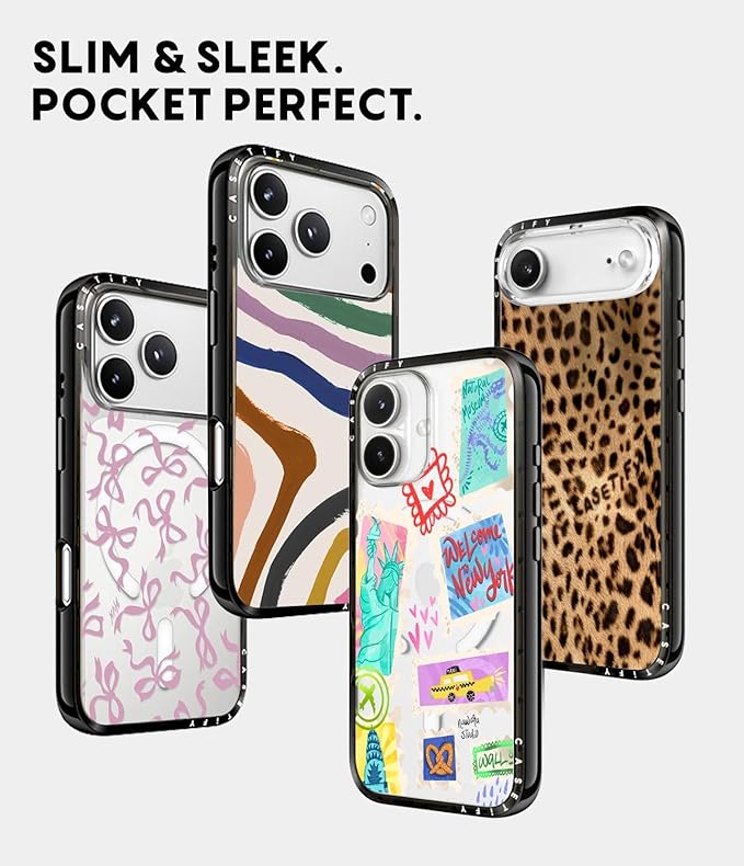 CASETiFY Compact iPhone 17 Pro Max Case [Slim and Sleek/Compatible with Magsafe / 4 ft. 2X Military Grade Drop Protection] - Black Kingsnake - Clear Black