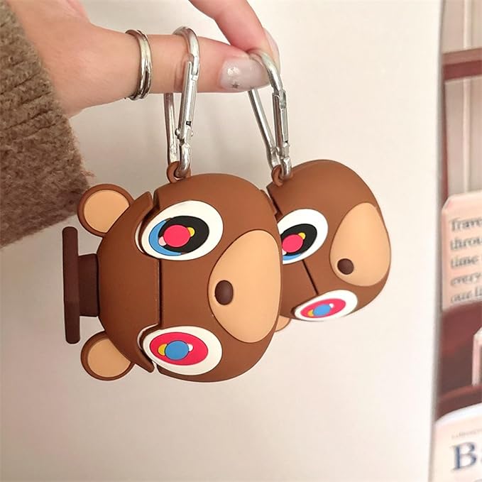 Case Compatible with Airpods Pro/Pro2, Cute Kawaii Love Bear Design Earbuds Cover, Kids Boys Girls Portable Accessories Soft Silicone Wireless Earphone Shockproof Protector for Gifts