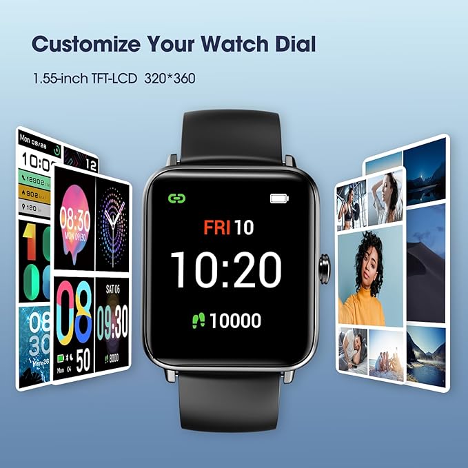 Smart Watch, Fitness Tracker with Heart Rate Monitor, Blood Oxygen, Sleep Tracking, 41mm Smartwatch Waterproof with Pedometer for Women Men Watch Compatible with Android iOS Phones