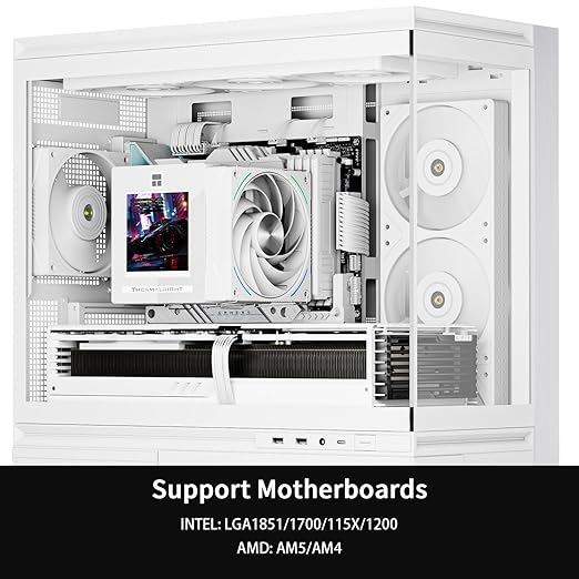 Thermalright Phantom Spirit 120 Vision Snow CPU Air Cooler, Twin Tower Radiator 2150RPM Speed,480x480 Resolving Power IPS Screen with 3.95in,Computer Cooler for Intel lga1851/1700/115x,AM4/AM5