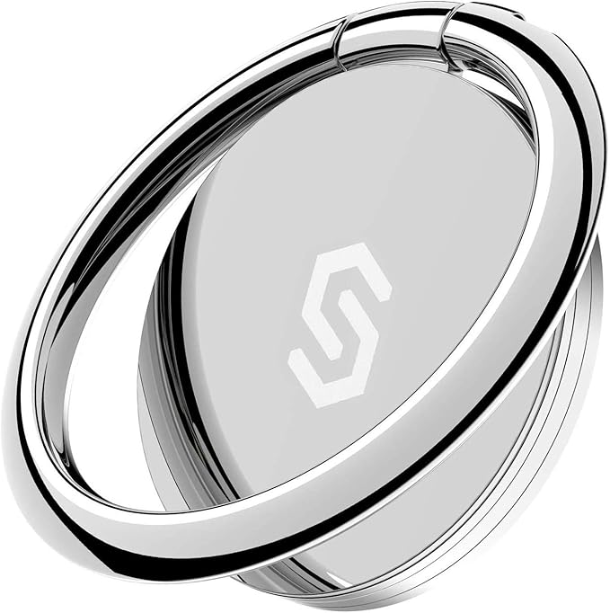 Syncwire Cell Phone Ring Holder Stand, 360 Degree Rotation Finger Ring Kickstand Polished Metal Phone Grip for Magnetic Car Mount