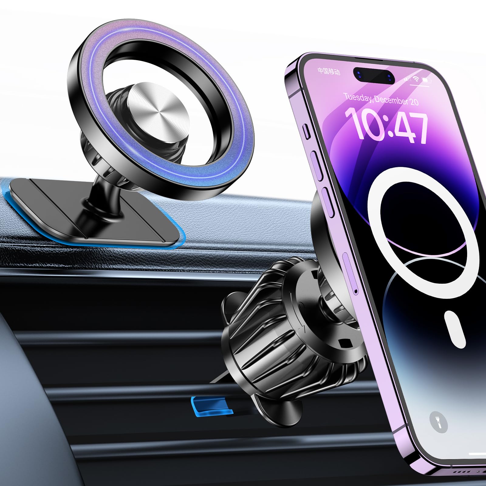 MagSafe Car Mount — 360° Magnetic Dash Holder for iPhone - Image 1