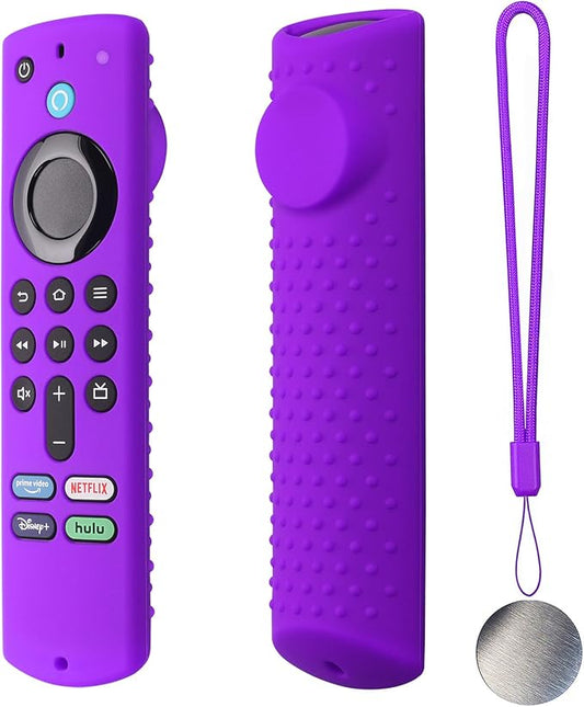Hi Color Remote Cover for Fire TV Stick 3rd Gen 2021 / Stick 4K Max Silicone Case Anti-Slip Silicone Protective Sleeve with Magnetic Tech (Purple)