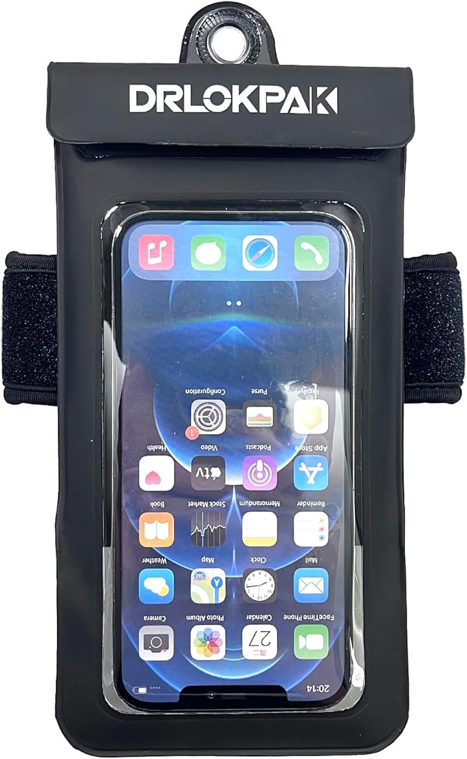 DRLOKPAK Waterproof Phone Case Armband Surfing Dry Bag Floating Waterproof Pouch Holder for iPhone 15 14 13 12 Pro Max XS Plus Se Galaxy S23 + Ultra W24 Google LG Phone up to 7inch