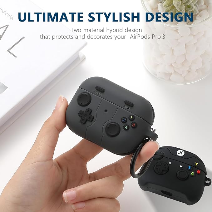 [2Pac] Compatible Airpods Pro 3 Case(2025),Cute Gamepad Design Cases Soft Silicone Protective Cases for Apple AirPods Pro 3rd Generation Case,Airpod Pro 3 Cover with Keychain for Men/Boy
